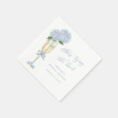 Blue Hydrangea Tying the Knot Personalized スタンダードカクテルナプキン (角)