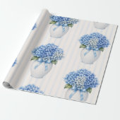 Blue Hydrangea Vase Coastal Wrapping Paper ラッピングペーパー (アンロールド)