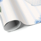 Blue Hydrangea Vase Coastal Wrapping Paper ラッピングペーパー (ロールコーナー)