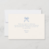 Blue Hydrangea Vintage Bridal Shower Thank You サンキューカード (裏面)