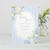 Blue Hydrangea Vintage Frame Bridal Shower  招待状 (スタンド正面)