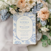 Blue Hydrangea Vintage Wedding 招待状