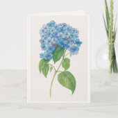 Blue Hydrangea Watercolor Botanical Card | Elegant カード (正面)