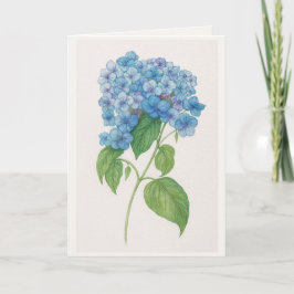 Blue Hydrangea Watercolor Botanical Card | Elegant カード