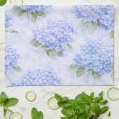 Blue Hydrangea Watercolor Coastal Kitchen Towel キッチンタオル (折り畳み)