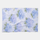 Blue Hydrangea Watercolor Coastal Kitchen Towel キッチンタオル (横)