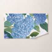 Blue Hydrangea Watercolor Floral Coastal バスタオルセット (ハンドタオル)