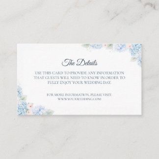 Blue Hydrangea Watercolor Floral Enclosure Card エンクロージャーカード