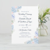 Blue Hydrangea Watercolor Floral Invitation 招待状 (スタンド正面)