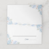 Blue Hydrangea Watercolor Floral Place Card プレイスカード (外部開封)