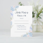 Blue Hydrangea Watercolor Floral RSVP Card (スタンド正面)