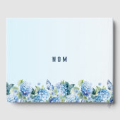 Blue Hydrangea Watercolor Floral Wedding ゲストブック (裏面)