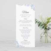 Blue Hydrangea Watercolor Floral Wedding Menu メニュー (スタンド正面)