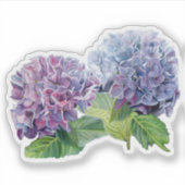 Blue Hydrangea Watercolor Sticker シール (正面)