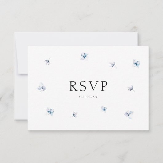 Blue Hydrangea Watercolour RSVP Card with Envelope (裏面)