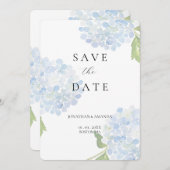 Blue Hydrangea Wedding Save The Date セーブザデート (正面/裏面)