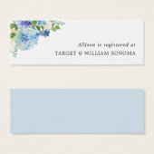 Blue Hydrangeasフローラブライダルレジストリ挿入カード (正面&裏面)