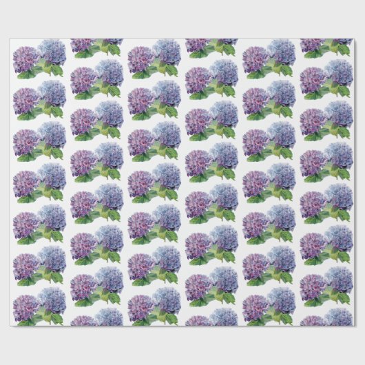 Blue Hydrangeas ラッピングペーパー (フラット)