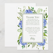 Blue Hydrangeas 100th Birthday  サンキューカード (正面/裏面)