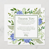 Blue Hydrangeas 100th Birthday  サンキューカード (正面/裏面)