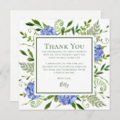 Blue Hydrangeas 100th Birthday  サンキューカード (正面/裏面)