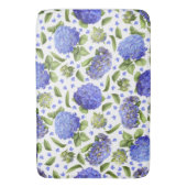 Blue Hydrangeas All Over Floral Pattern バスマット (正面縦)