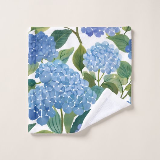 Blue Hydrangeas | Beautiful Floral Bush ウォッシュタオル (ウォッシュタオル)