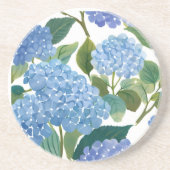 Blue Hydrangeas | Beautiful Floral Bush コースター (正面)