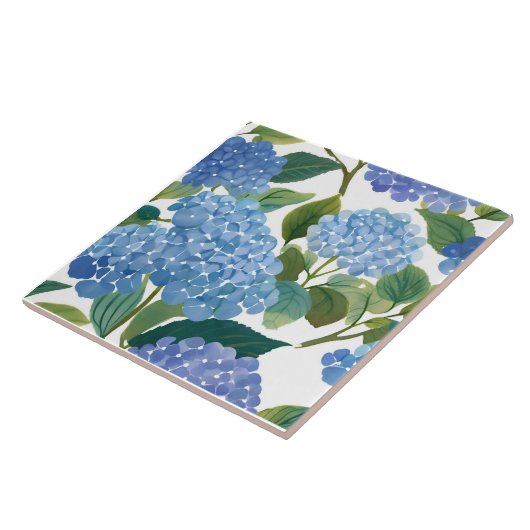 Blue Hydrangeas | Beautiful Floral Bush タイル (側面)