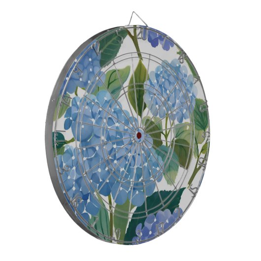 Blue Hydrangeas | Beautiful Floral Bush ダーツボード (正面左)