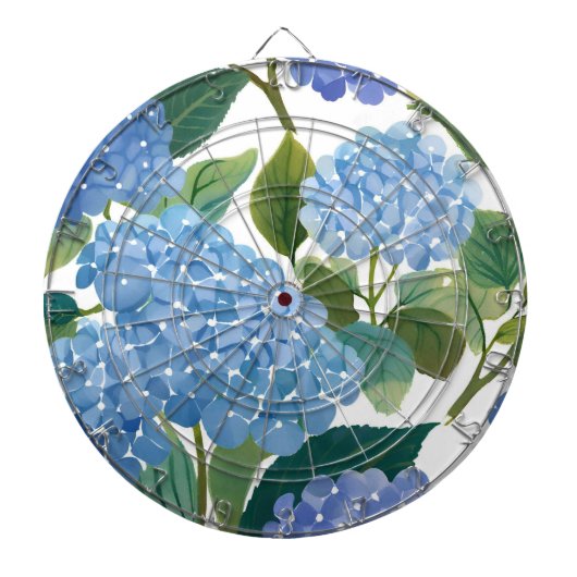 Blue Hydrangeas | Beautiful Floral Bush ダーツボード (正面)