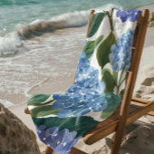 Blue Hydrangeas | Beautiful Floral Bush ビーチタオル