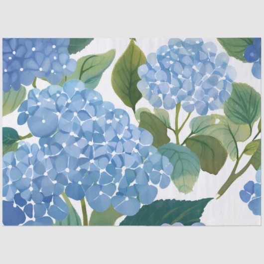 Blue Hydrangeas | Beautiful Floral Garden 薄葉紙 (正面)
