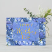 Blue Hydrangeas Blooms Mother's Day    箔シーズンカード (立ち正面)