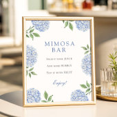 Blue Hydrangeas Classic Border Mimosa Bar ポスター