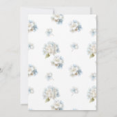 Blue Hydrangeas Elegant Bridal Shower 招待状 (裏面)