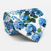Blue Hydrangeas & Eucalyptus Seamless Floral Patte ネクタイ (ロール)