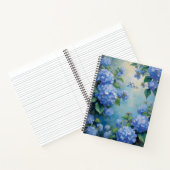 Blue Hydrangeas Floral Spiral-bound Journal Spring ノートブック (内部)