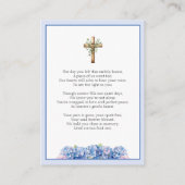 Blue Hydrangeas Flowers Memorial Poem Prayer Card 名刺 (裏面)