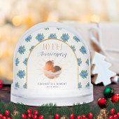 Blue Hydrangeas Gold Custom Photo 10th Anniversary