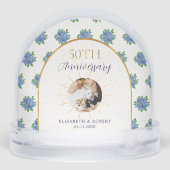 Blue Hydrangeas Gold Custom Photo 50th Anniversary (裏面)