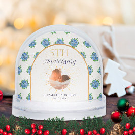 Blue Hydrangeas Gold Custom Photo 5th Anniversary