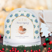 Blue Hydrangeas Gold Custom Photo 60th Anniversary