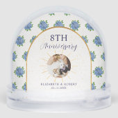 Blue Hydrangeas Gold Custom Photo Anniversary (裏面)