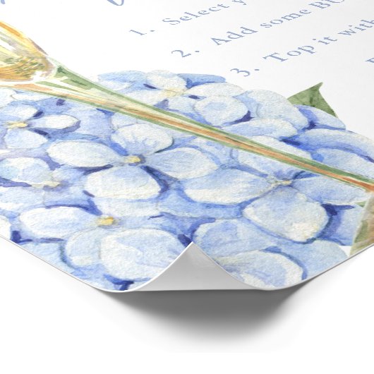 Blue Hydrangeas & Gold Glass Mimosa Bar ポスター (角)