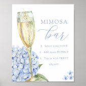 Blue Hydrangeas & Gold Glass Mimosa Bar ポスター (正面)