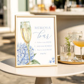 Blue Hydrangeas & Gold Glass Mimosa Bar ポスター