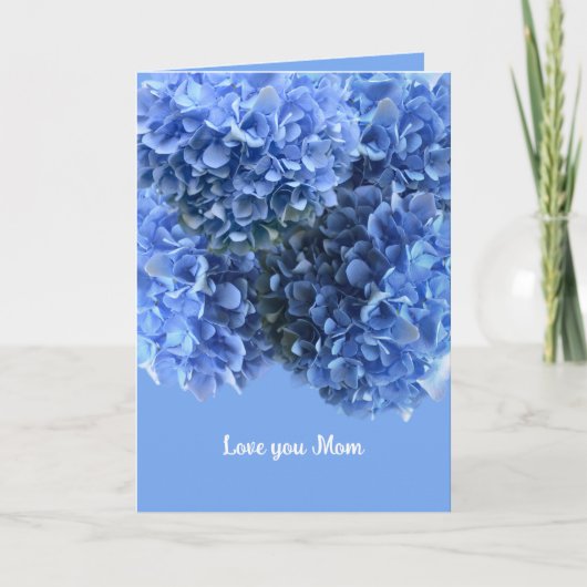 Blue Hydrangeas Mothers Day Message Card 招待状 (正面)