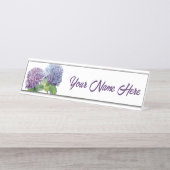 Blue Hydrangeas Personalized Nameplate デスクネームプレート (正面)