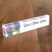 Blue Hydrangeas Personalized Nameplate デスクネームプレート (側面)